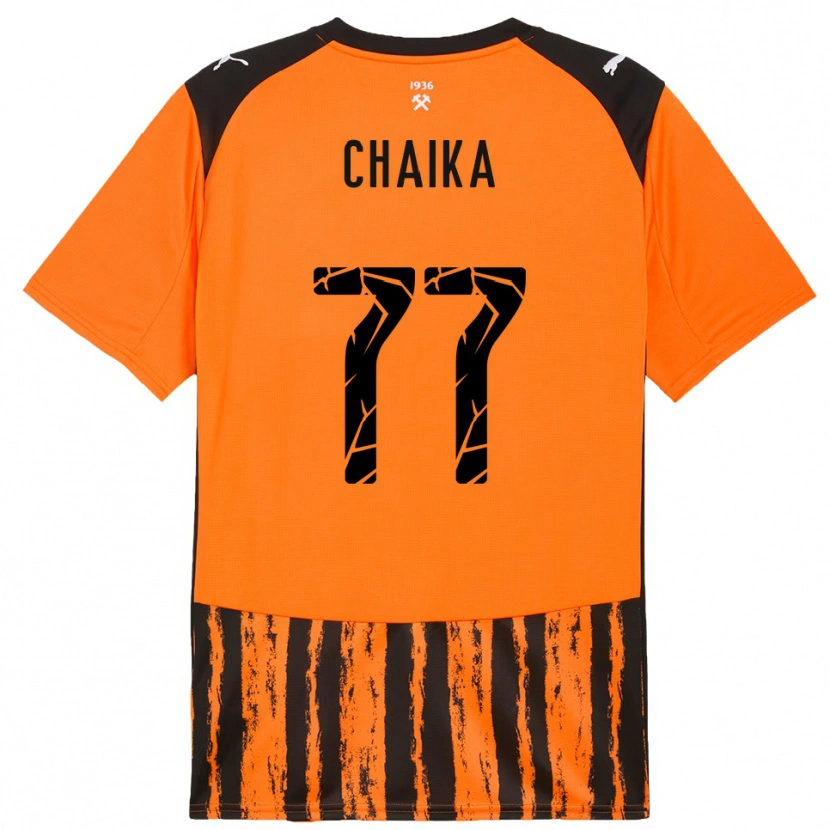Danxen Criança Camisola Nadiia Chaika #77 Laranja Preto Principal 2025/26 Camisa