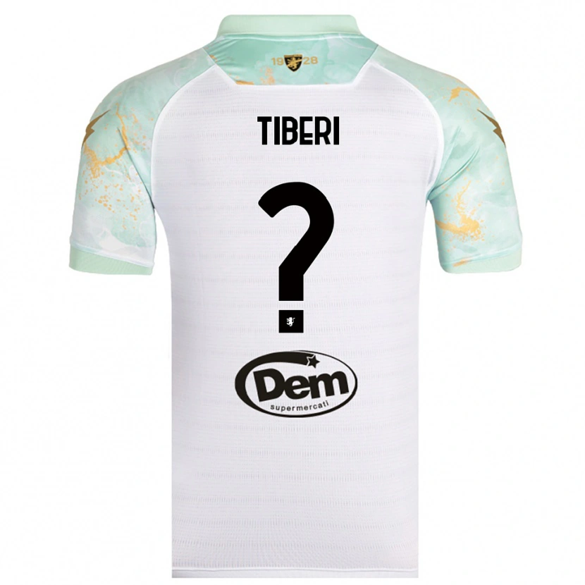Danxen Criança Camisola Gianluca Tiberi #0 Branco Preto Alternativa 2025/26 Camisa