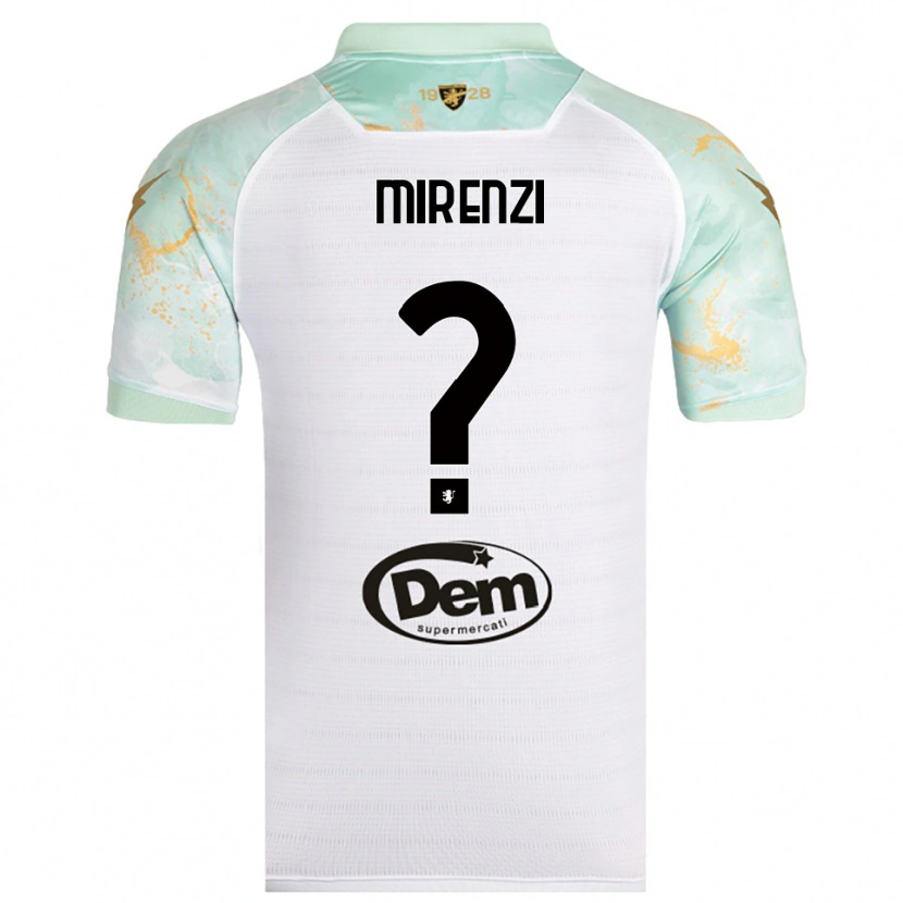 Danxen Criança Camisola Andrea Mirenzi #0 Branco Preto Alternativa 2025/26 Camisa