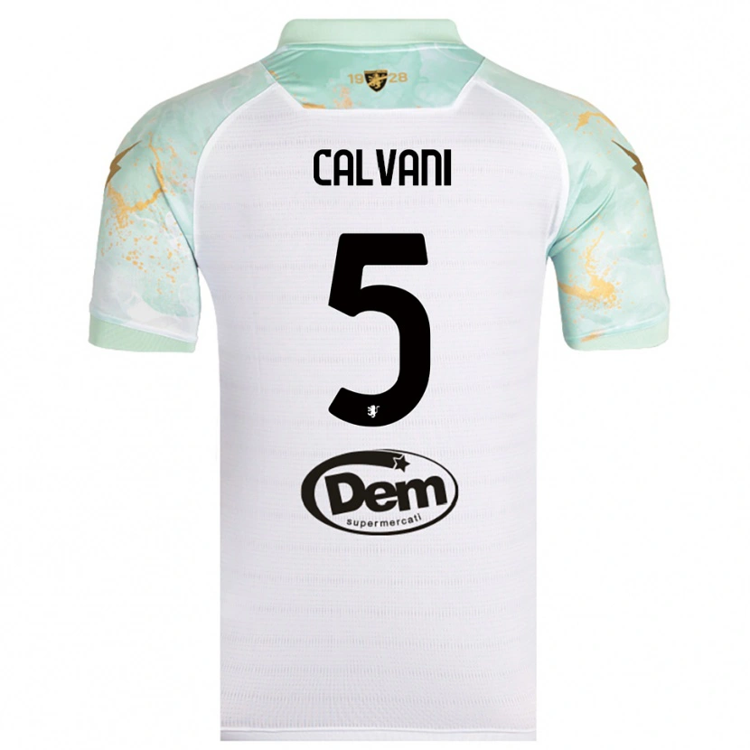 Danxen Criança Camisola Gabriele Calvani #5 Branco Preto Alternativa 2025/26 Camisa