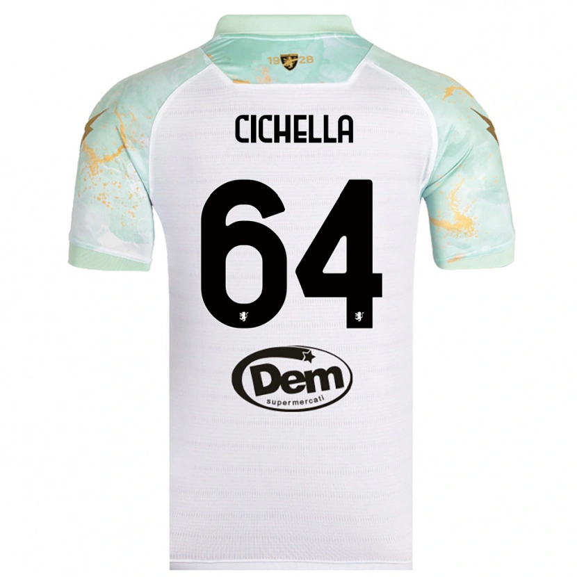 Danxen Criança Camisola Matteo Cichella #64 Branco Preto Alternativa 2025/26 Camisa