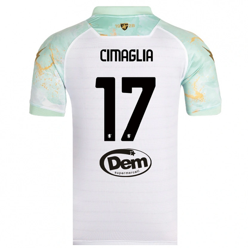 Danxen Criança Camisola Marco Cimaglia #17 Branco Preto Alternativa 2025/26 Camisa