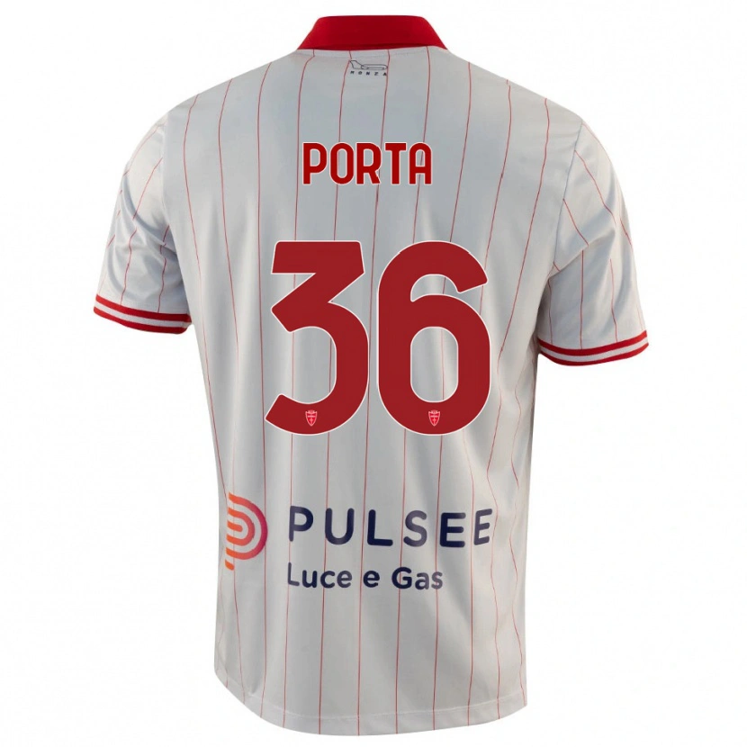 Danxen Criança Camisola Matteo Porta #36 Branco Vermelho Azul Alternativa 2025/26 Camisa