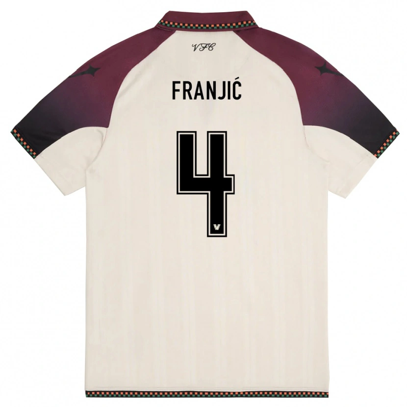 Danxen Criança Camisola Bartol Franjic #4 Creme Borgonha Alternativa 2025/26 Camisa