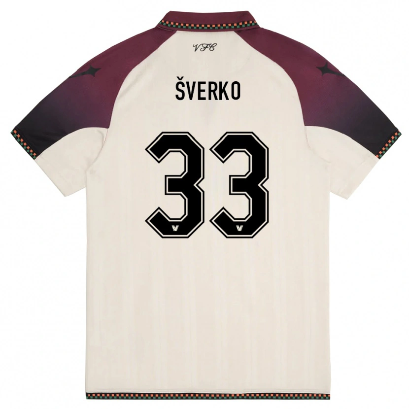 Danxen Criança Camisola Marin Šverko #33 Creme Borgonha Alternativa 2025/26 Camisa