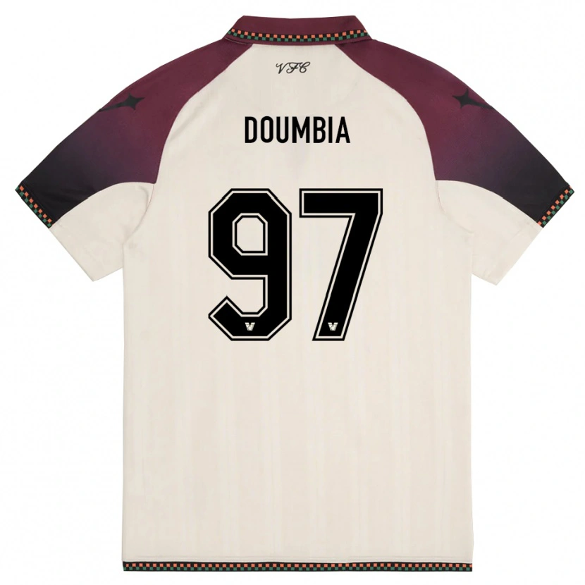 Danxen Criança Camisola Issa Doumbia #97 Creme Borgonha Alternativa 2025/26 Camisa