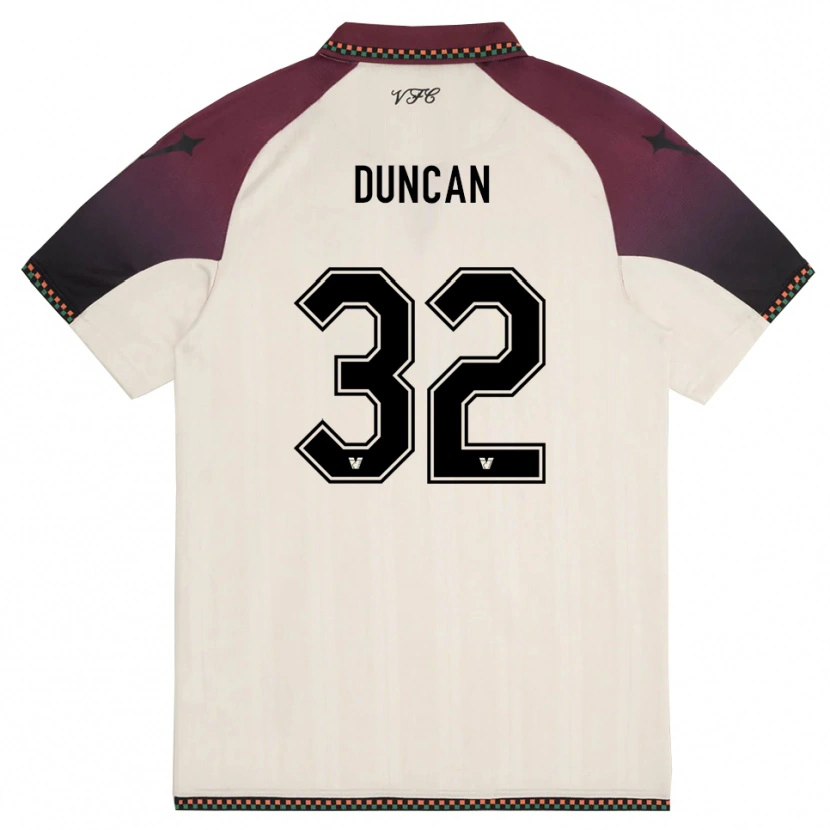 Danxen Criança Camisola Alfred Duncan #32 Creme Borgonha Alternativa 2025/26 Camisa