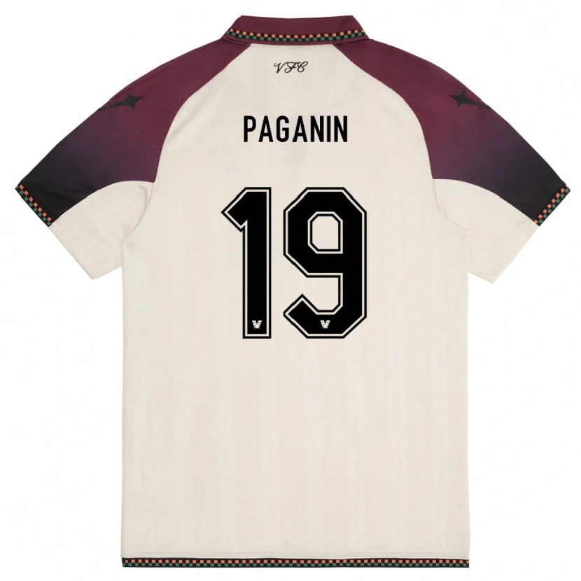 Danxen Criança Camisola Eros Paganin #19 Creme Borgonha Alternativa 2025/26 Camisa