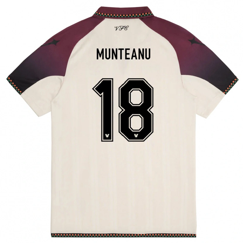 Danxen Criança Camisola Denis Munteanu #18 Creme Borgonha Alternativa 2025/26 Camisa