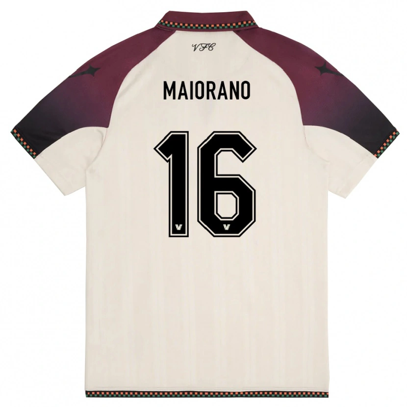 Danxen Criança Camisola Francesco Maiorano #16 Creme Borgonha Alternativa 2025/26 Camisa
