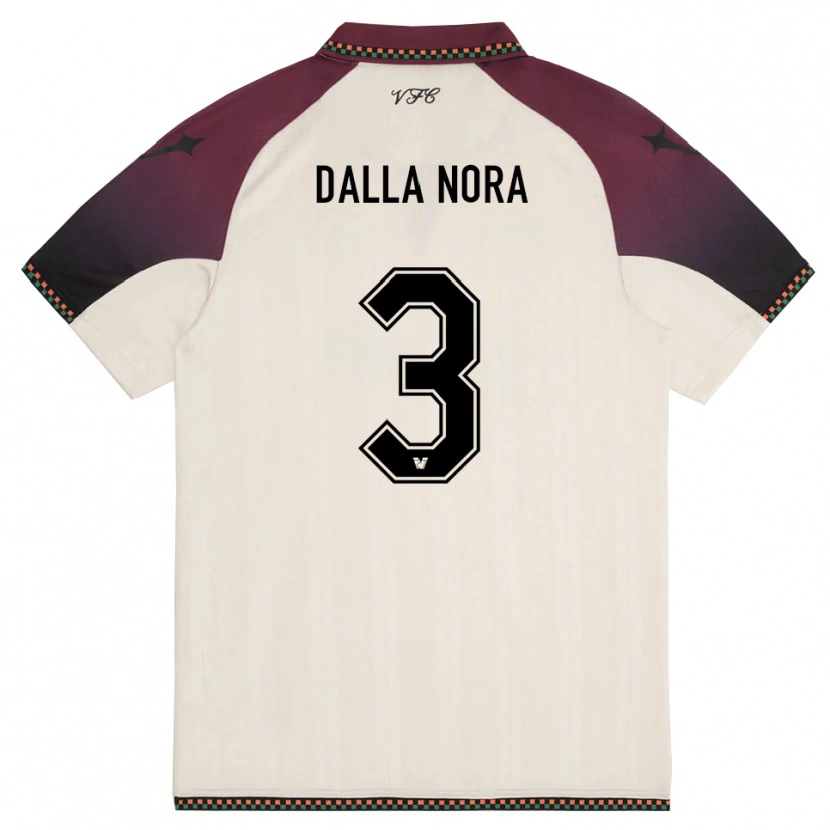 Danxen Criança Camisola Edoardo Dalla Nora #3 Creme Borgonha Alternativa 2025/26 Camisa