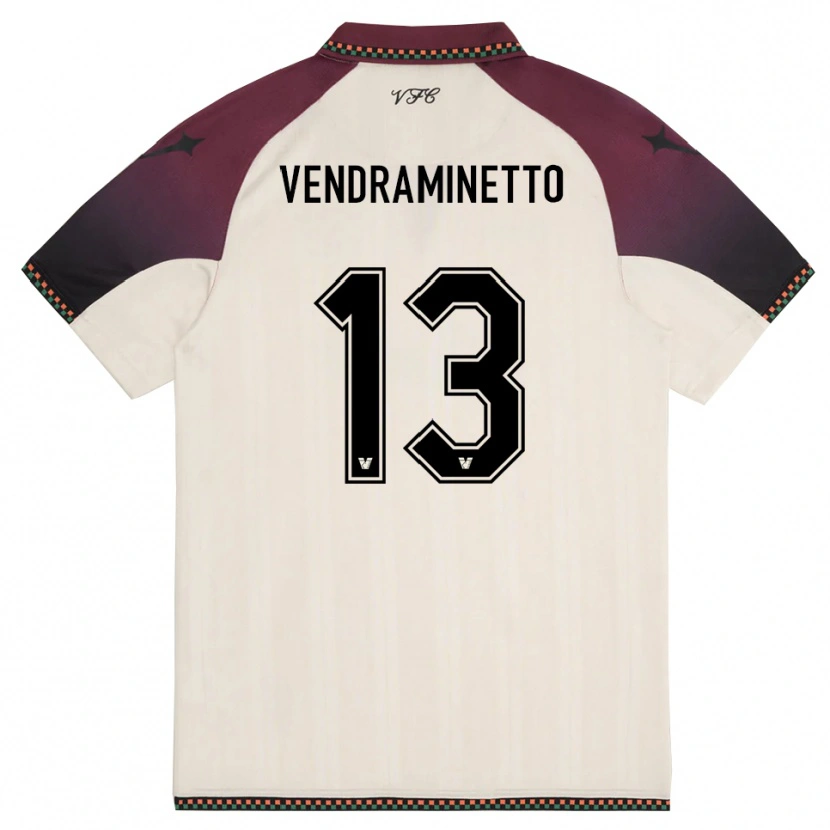 Danxen Criança Camisola Andrea Vendraminetto #13 Creme Borgonha Alternativa 2025/26 Camisa