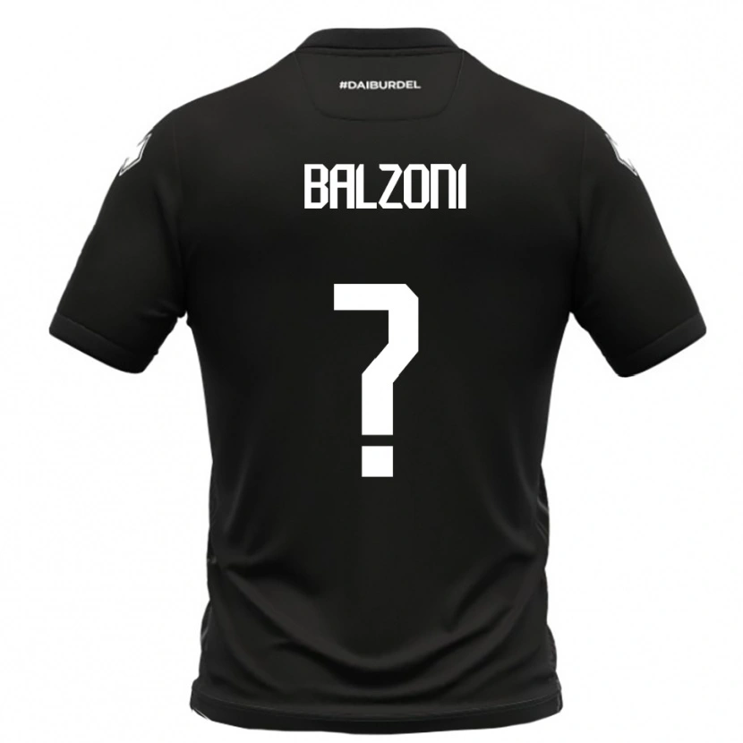 Danxen Criança Camisola Mattia Balzoni #0 Preto Branco Alternativa 2025/26 Camisa