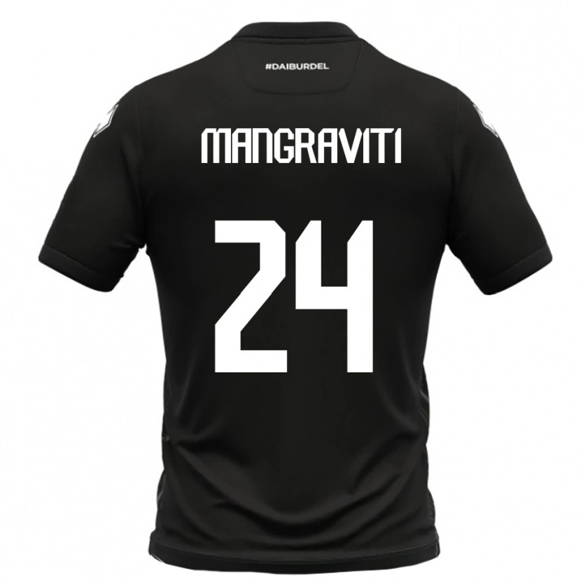 Danxen Criança Camisola Massimiliano Mangraviti #24 Preto Branco Alternativa 2025/26 Camisa