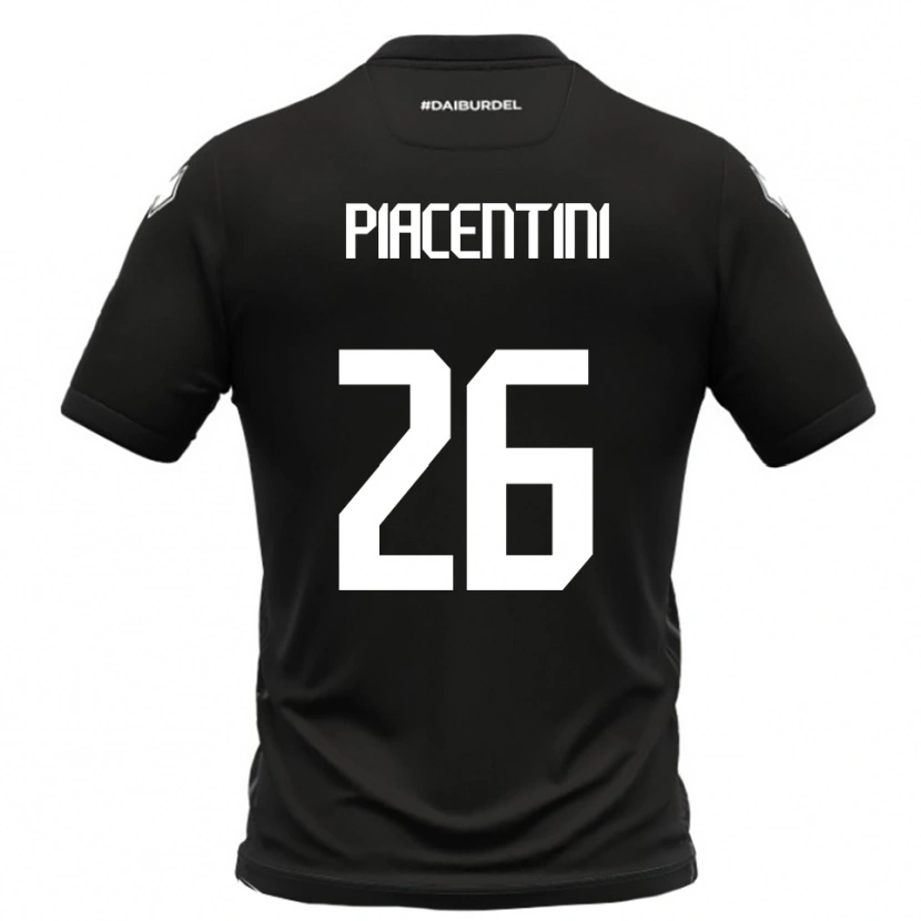 Danxen Criança Camisola Matteo Piacentini #26 Preto Branco Alternativa 2025/26 Camisa