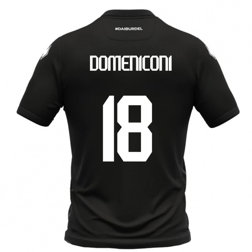Danxen Criança Camisola Riccardo Domeniconi #18 Preto Branco Alternativa 2025/26 Camisa