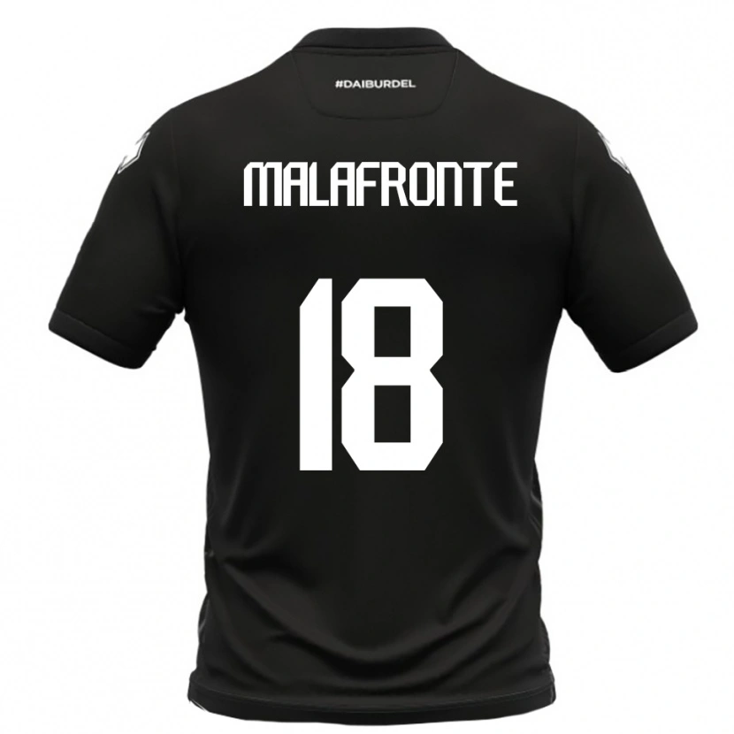 Danxen Criança Camisola Giovanni Malafronte #18 Preto Branco Alternativa 2025/26 Camisa