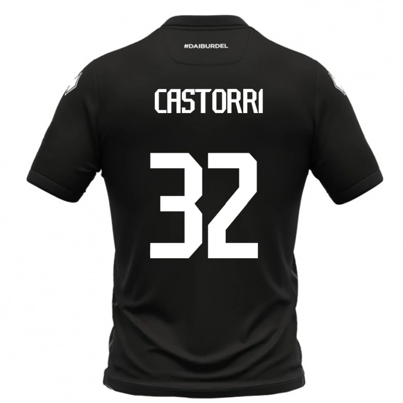Danxen Criança Camisola Gianmarco Castorri #32 Preto Branco Alternativa 2025/26 Camisa