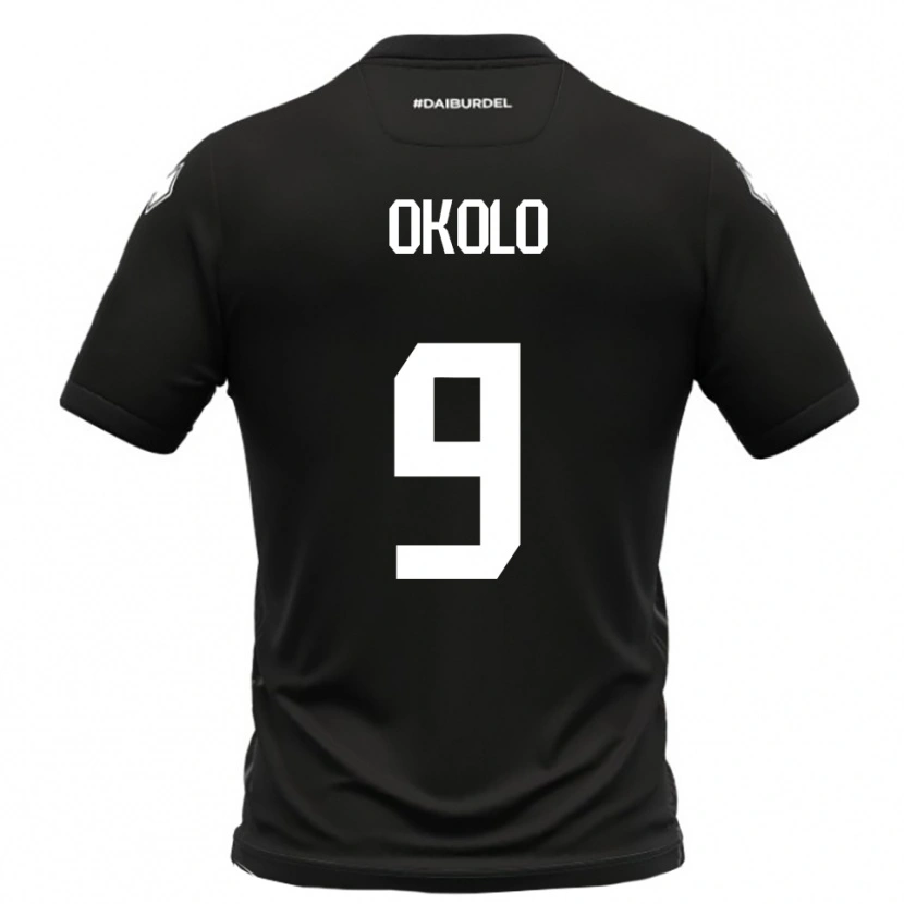 Danxen Criança Camisola Daniel Okolo #9 Preto Branco Alternativa 2025/26 Camisa