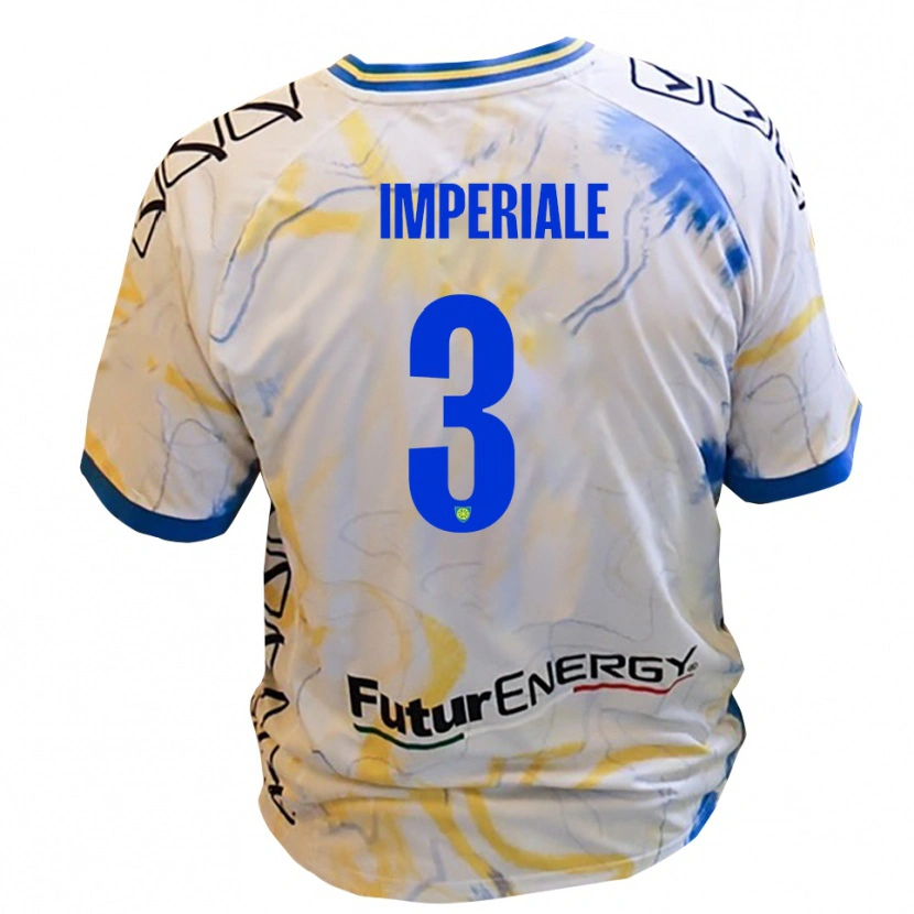 Danxen Criança Camisola Marco Imperiale #3 Branco Amarelo Azul Alternativa 2025/26 Camisa