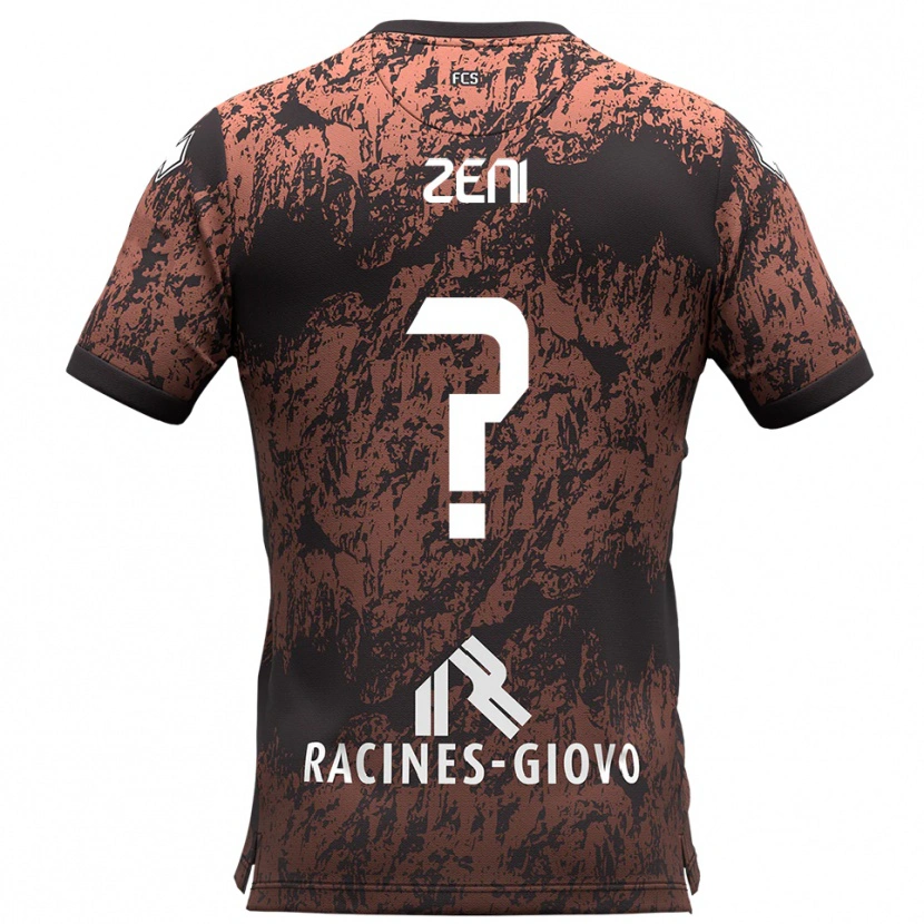 Danxen Criança Camisola Giulio Zeni #0 Marrom Preto Alternativa 2025/26 Camisa