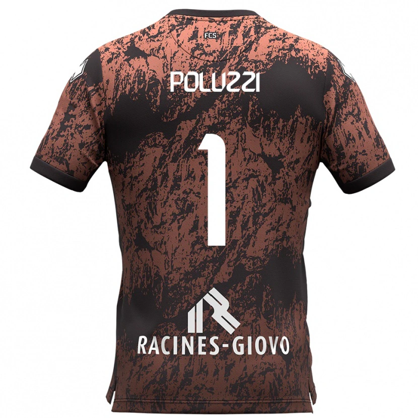 Danxen Criança Camisola Giacomo Poluzzi #1 Marrom Preto Alternativa 2025/26 Camisa
