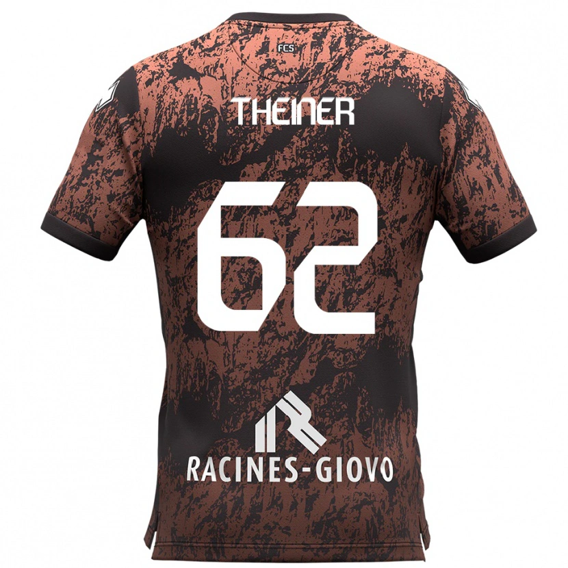 Danxen Criança Camisola Daniel Theiner #62 Marrom Preto Alternativa 2025/26 Camisa