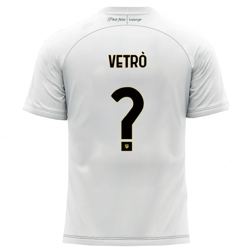 Danxen Criança Camisola Antonio Vetrò #0 Branco Amarelo Alternativa 2025/26 Camisa