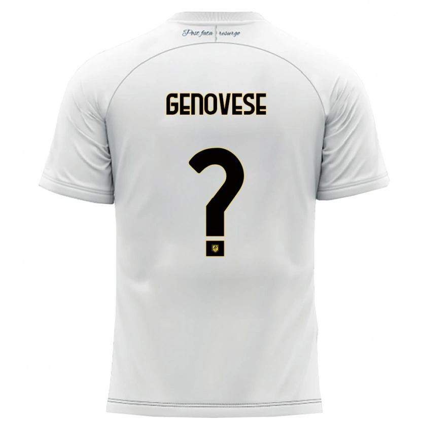 Danxen Criança Camisola Mattia Genovese #0 Branco Amarelo Alternativa 2025/26 Camisa