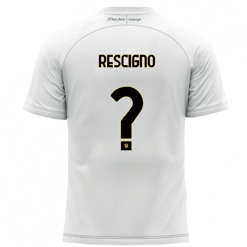 Danxen Criança Camisola Carlo Rescigno #0 Branco Amarelo Alternativa 2025/26 Camisa