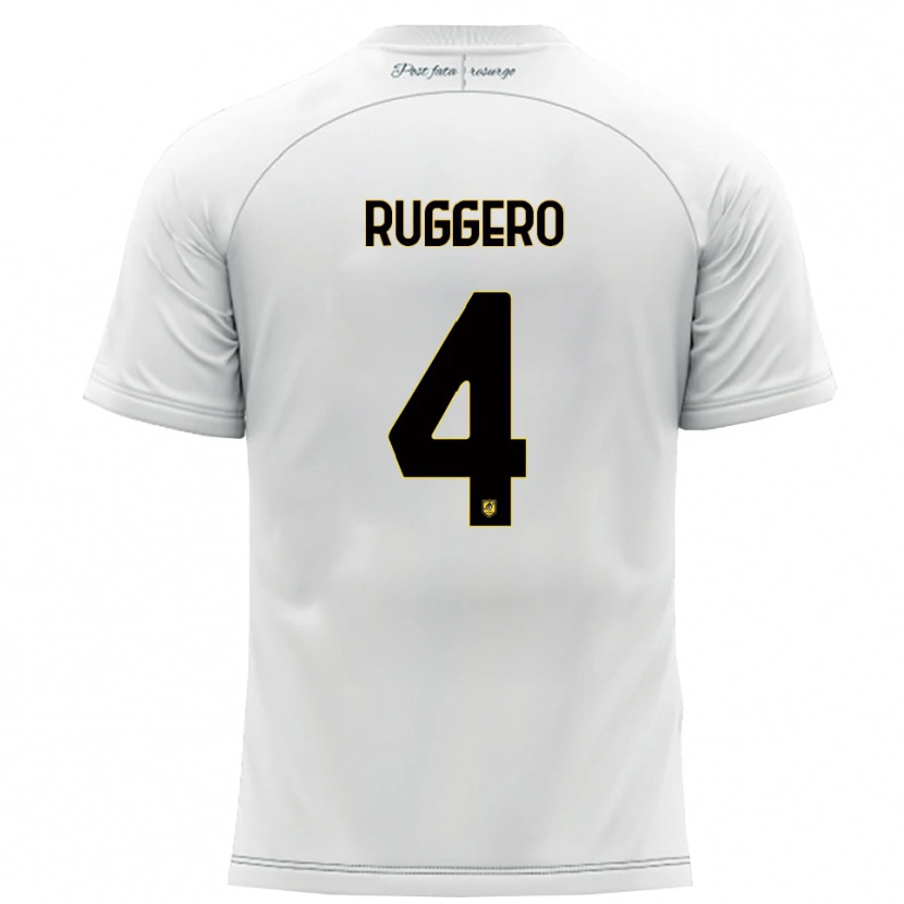 Danxen Criança Camisola Marco Ruggero #4 Branco Amarelo Alternativa 2025/26 Camisa