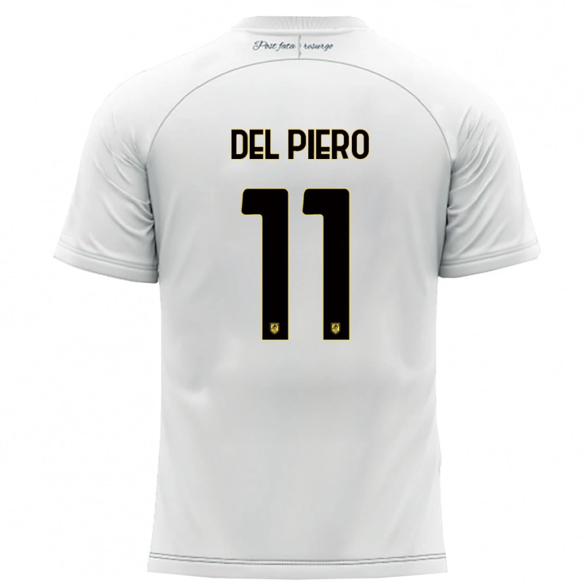 Danxen Criança Camisola Lorenzo Del Piero #11 Branco Amarelo Alternativa 2025/26 Camisa