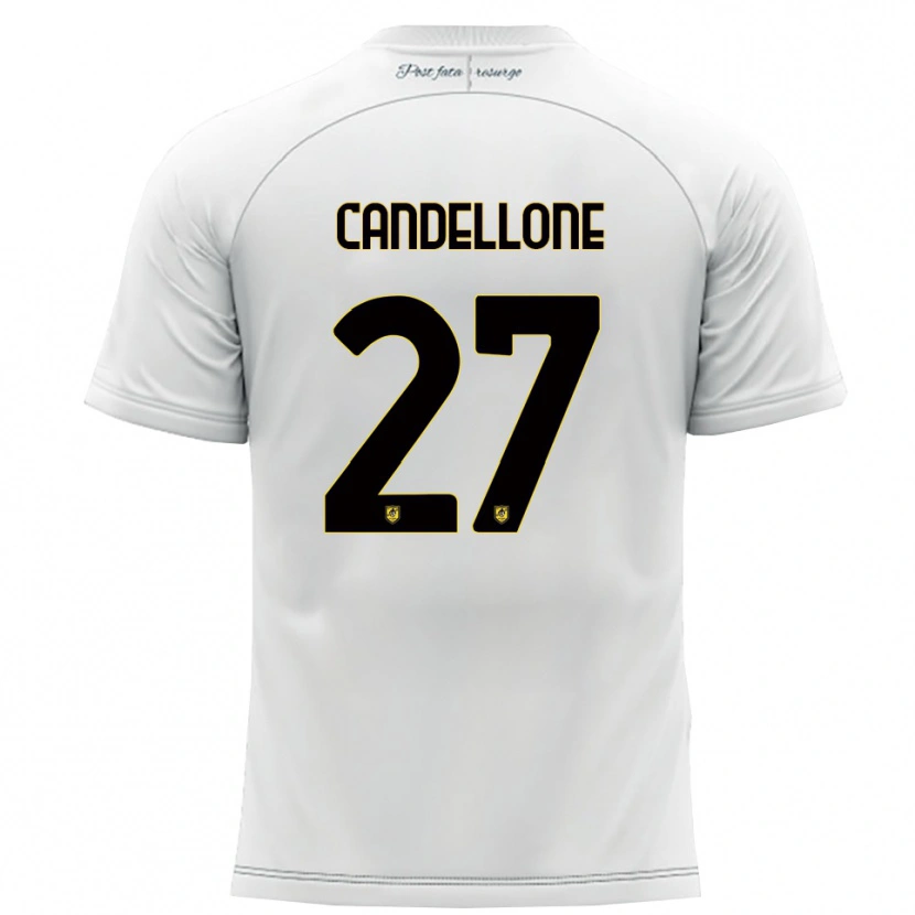 Danxen Criança Camisola Leonardo Candellone #27 Branco Amarelo Alternativa 2025/26 Camisa