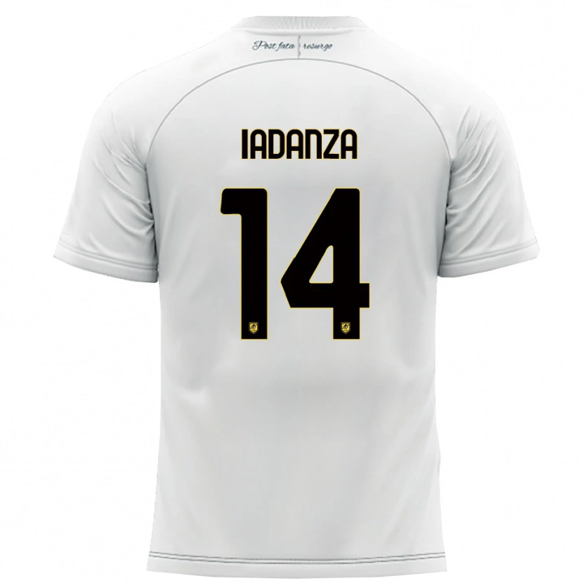 Danxen Criança Camisola Mattia Iadanza #14 Branco Amarelo Alternativa 2025/26 Camisa