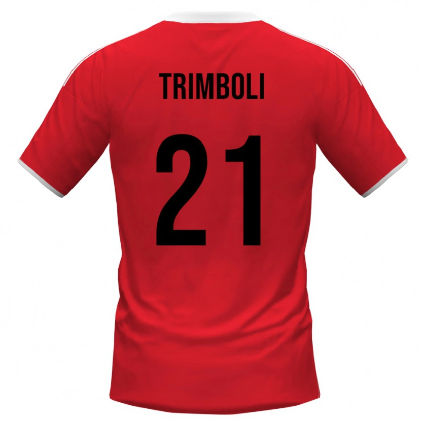 Danxen Criança Camisola Simone Trimboli #21 Vermelho Branco Alternativa 2025/26 Camisa