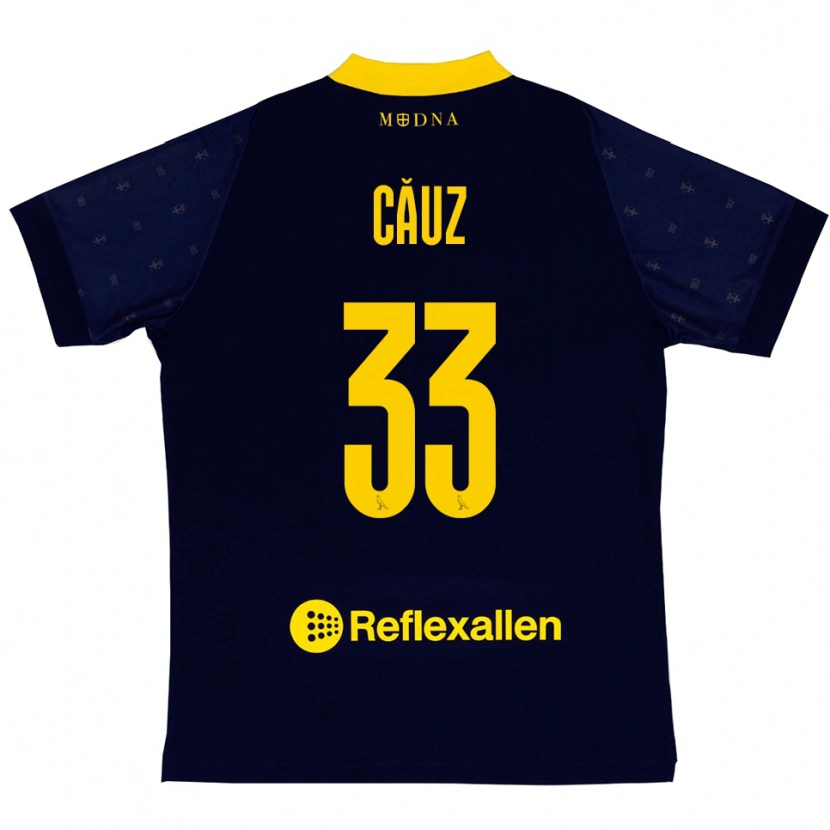 Danxen Criança Camisola Cristian Căuz #33 Marinho Amarelo Alternativa 2025/26 Camisa