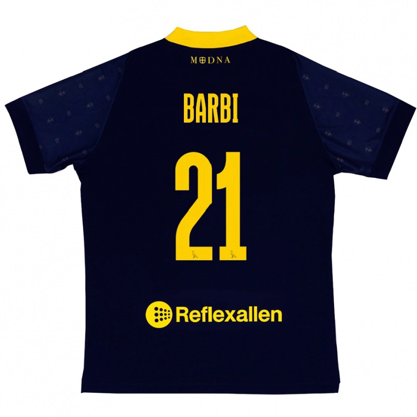 Danxen Criança Camisola Edoardo Barbi #21 Marinho Amarelo Alternativa 2025/26 Camisa