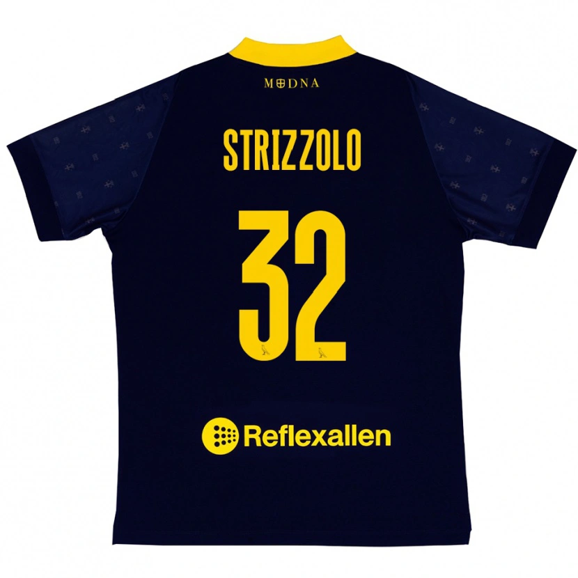 Danxen Criança Camisola Luca Strizzolo #32 Marinho Amarelo Alternativa 2025/26 Camisa