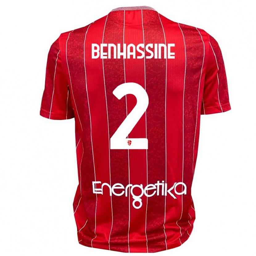 Danxen Criança Camisola Bilel Benhassine #2 Vermelho Branco Alternativa 2025/26 Camisa