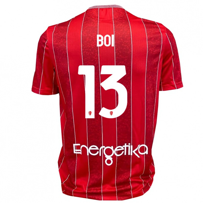 Danxen Criança Camisola Alessandro Boi #13 Vermelho Branco Alternativa 2025/26 Camisa