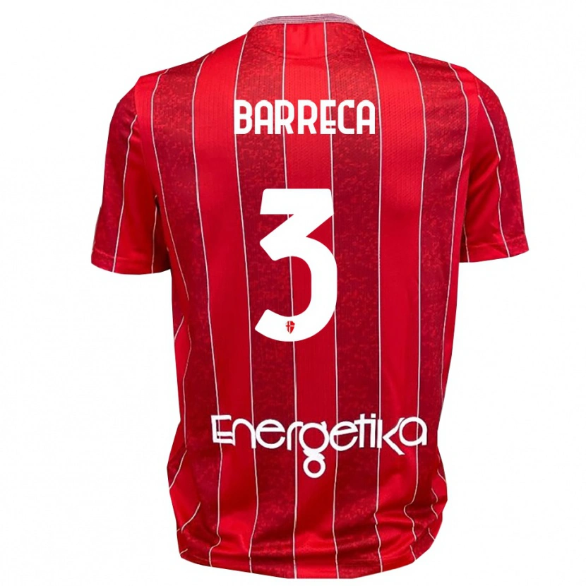 Danxen Criança Camisola Antonio Barreca #3 Vermelho Branco Alternativa 2025/26 Camisa