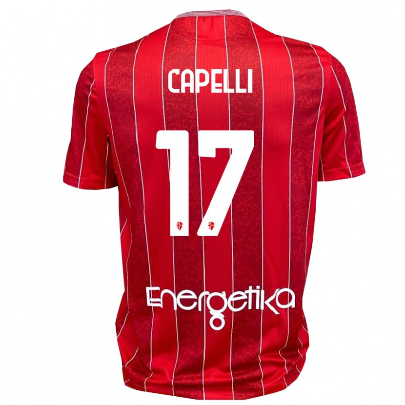 Danxen Criança Camisola Alessandro Capelli #17 Vermelho Branco Alternativa 2025/26 Camisa