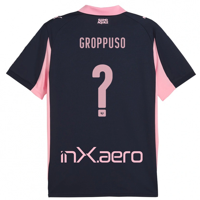 Danxen Criança Camisola Gabriele Groppuso #0 Marinho Rosa Alternativa 2025/26 Camisa