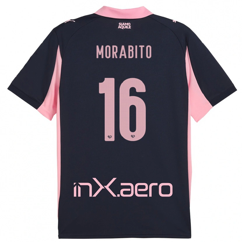 Danxen Criança Camisola Gioele Maria Morabito #16 Marinho Rosa Alternativa 2025/26 Camisa
