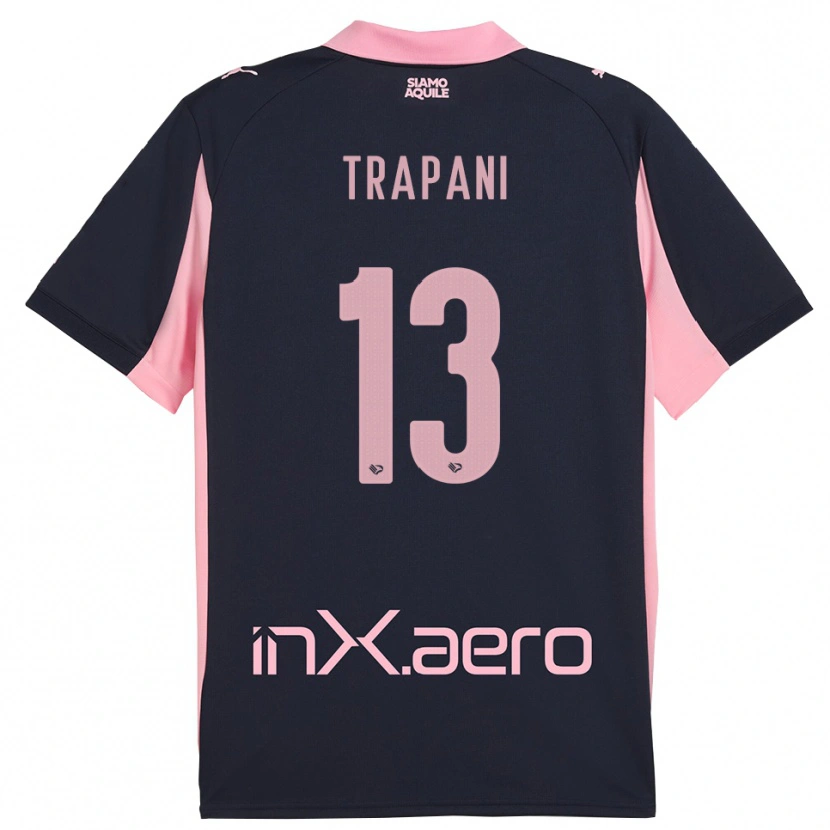 Danxen Criança Camisola Nicolò Trapani #13 Marinho Rosa Alternativa 2025/26 Camisa