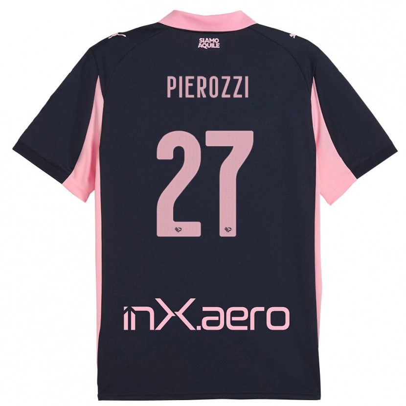 Danxen Criança Camisola Niccolò Pierozzi #27 Marinho Rosa Alternativa 2025/26 Camisa