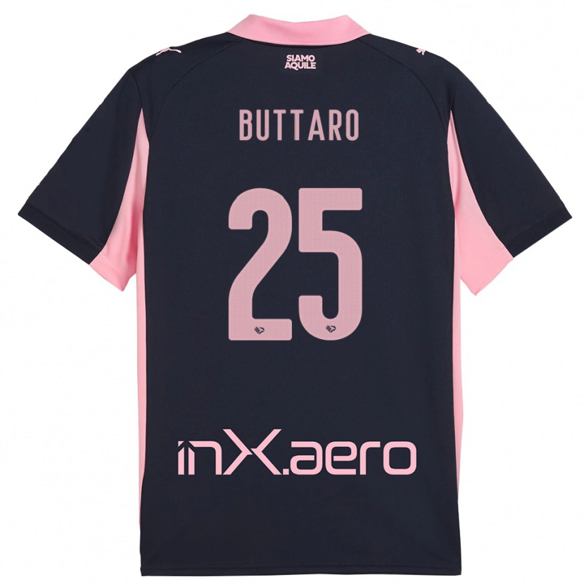 Danxen Criança Camisola Alessio Buttaro #25 Marinho Rosa Alternativa 2025/26 Camisa