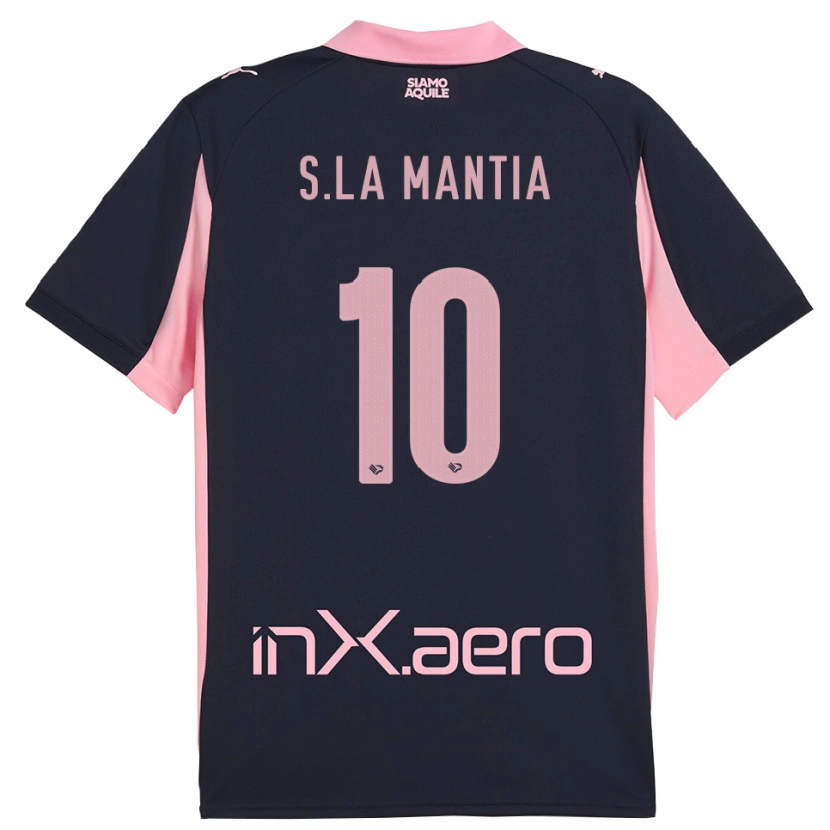 Danxen Criança Camisola Samuele La Mantia #10 Marinho Rosa Alternativa 2025/26 Camisa