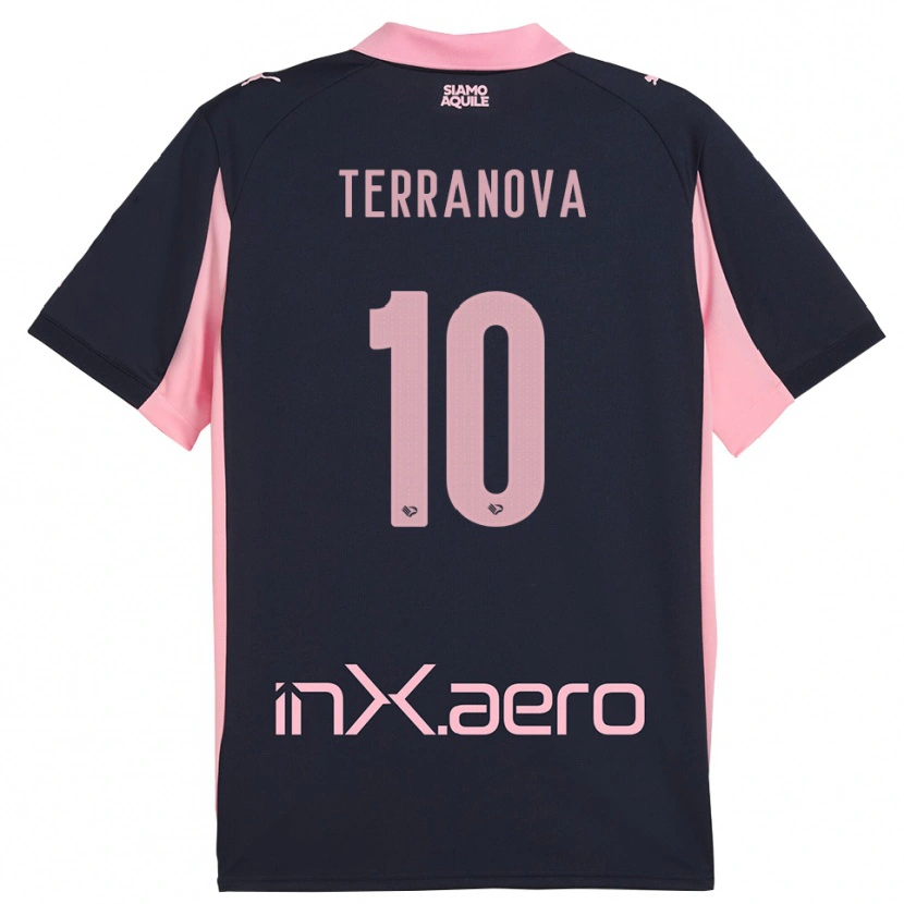 Danxen Criança Camisola Mattia Terranova #10 Marinho Rosa Alternativa 2025/26 Camisa