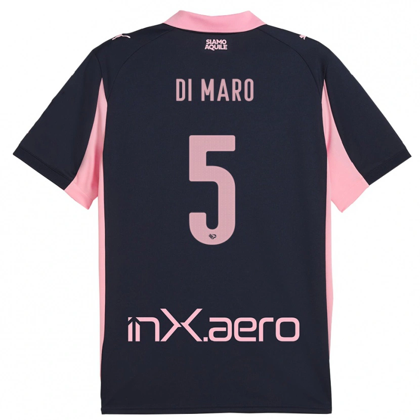 Danxen Criança Camisola Filippo Di Maro #5 Marinho Rosa Alternativa 2025/26 Camisa